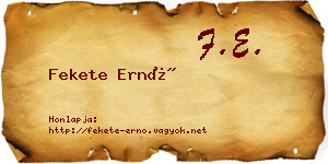Fekete Ernő névjegykártya