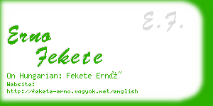 erno fekete business card